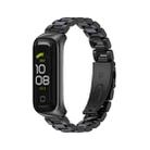 For Samsung Galaxy Fit 2 MIJOBS Three-bead Metal Stainless Steel Watch Band(Black) - 1