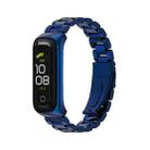 For Samsung Galaxy Fit 2 MIJOBS Three-bead Metal Stainless Steel Watch Band(Blue) - 1