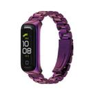 For Samsung Galaxy Fit 2 MIJOBS Three-bead Metal Stainless Steel Watch Band(Purple) - 1