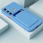 For Infinix Hot 11 with Fingerprints Skin Feel Card Contrast Color Button TPU Phone Case(Sky Blue) - 1