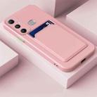 For Infinix Hot 11 with Fingerprints Skin Feel Card Contrast Color Button TPU Phone Case(Pink) - 1