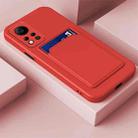 For Infinix Note 11 Pro Skin Feel Card Contrast Color Button TPU Phone Case(Red) - 1