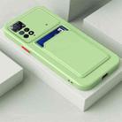 For Xiaomi Redmi Note 11 6.43 inch / Poco M4 Pro 4G Skin Feel Card Contrast Color Button TPU Phone Case(Matcha Green) - 1
