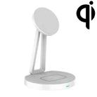 WiWU M13 2 in 1 Magnetic Wireless Charger Phone Holder(White) - 1