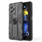 For Xiaomi Redmi Note 11T Pro 5G China Supersonic PC + TPU Shock-proof Protective Phone Case with Holder(Black) - 1