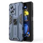 For Xiaomi Redmi Note 11T Pro 5G China Supersonic PC + TPU Shock-proof Protective Phone Case with Holder(Blue) - 1
