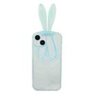 Luminous Bunny Ear Holder TPU Phone Case For iPhone 13(Transparent Blue) - 1