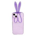 Luminous Bunny Ear Holder TPU Phone Case For iPhone 13(Transparent Purple) - 1