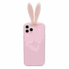 Luminous Bunny Ear Holder TPU Phone Case For iPhone 12 Pro(Transparent Pink) - 1