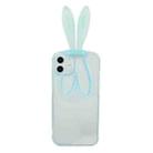 Luminous Bunny Ear Holder TPU Phone Case For iPhone 12(Transparent Blue) - 1