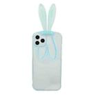 Luminous Bunny Ear Holder TPU Phone Case For iPhone 11 Pro Max(Transparent Blue) - 1