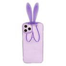 Luminous Bunny Ear Holder TPU Phone Case For iPhone 11 Pro Max(Transparent Purple) - 1