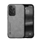 For Samsung Galaxy A33 5G Skin Feel Magnetic Leather Back Phone Case(Galactic Grey) - 1
