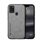 For Samsung Galaxy A21s Skin Feel Magnetic Leather Back Phone Case(Galactic Grey) - 1