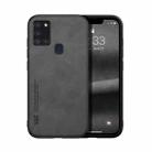For Samsung Galaxy A21s Skin Feel Magnetic Leather Back Phone Case(Graphite Grey) - 1