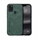 For Samsung Galaxy A21s Skin Feel Magnetic Leather Back Phone Case(Green) - 1