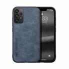 For Samsung Galaxy A13 4G Skin Feel Magnetic Leather Back Phone Case(Blue) - 1