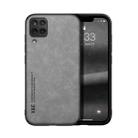 For Samsung Galaxy A12 Skin Feel Magnetic Leather Back Phone Case(Galactic Grey) - 1