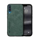 For Samsung Galaxy A50 Skin Feel Magnetic Leather Back Phone Case(Green) - 1