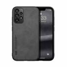 For Samsung Galaxy A73 5G Skin Feel Magnetic Leather Back Phone Case(Graphite Grey) - 1