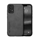 For Samsung Galaxy A72 5G Skin Feel Magnetic Leather Back Phone Case(Graphite Grey) - 1