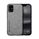 For Samsung Galaxy A71 Skin Feel Magnetic Leather Back Phone Case(Galactic Grey) - 1