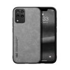 For Samsung Galaxy M33 Skin Feel Magnetic Leather Back Phone Case(Galactic Grey) - 1