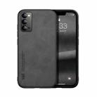 For Samsung Galaxy Note20 Skin Feel Magnetic Leather Back Phone Case(Graphite Grey) - 1