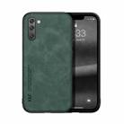 For Samsung Galaxy Note10 Skin Feel Magnetic Leather Back Phone Case(Green) - 1