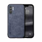 For Samsung Galaxy Note10+ Skin Feel Magnetic Leather Back Phone Case(Blue) - 1