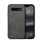 For Samsung Galaxy S10 Skin Feel Magnetic Leather Back Phone Case(Graphite Grey) - 1