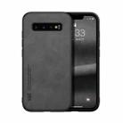 For Samsung Galaxy S10+ Skin Feel Magnetic Leather Back Phone Case(Graphite Grey) - 1