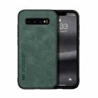For Samsung Galaxy S10+ Skin Feel Magnetic Leather Back Phone Case(Green) - 1