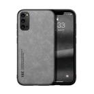 For Samsung Galaxy S20 Skin Feel Magnetic Leather Back Phone Case(Galactic Grey) - 1