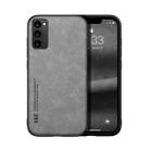 For Samsung Galaxy S20 FE Skin Feel Magnetic Leather Back Phone Case(Galactic Grey) - 1