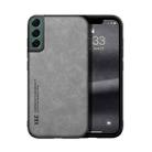 For Samsung Galaxy S21 5G Skin Feel Magnetic Leather Back Phone Case(Galactic Grey) - 1