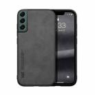 For Samsung Galaxy S21 5G Skin Feel Magnetic Leather Back Phone Case(Graphite Grey) - 1