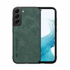 For Samsung Galaxy S22+ 5G Skin Feel Magnetic Leather Back Phone Case(Green) - 1