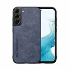 For Samsung Galaxy S22+ 5G Skin Feel Magnetic Leather Back Phone Case(Blue) - 1