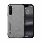 For OnePlus Nord Skin Feel Magnetic Leather Back Phone Case(Light Grey) - 1