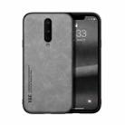 For OnePlus 8 Skin Feel Magnetic Leather Back Phone Case(Light Grey) - 1