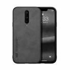 For OnePlus 8 Skin Feel Magnetic Leather Back Phone Case(Dark Grey) - 1