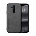 For OnePlus 7 Pro Skin Feel Magnetic Leather Back Phone Case(Dark Grey) - 1