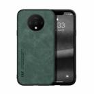 For OnePlus 7T Skin Feel Magnetic Leather Back Phone Case(Green) - 1