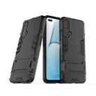 For OPPO Realme X50 5G PC + TPU Shockproof Protective Case with Holder(Black) - 1