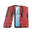 For OPPO Realme X50 5G PC + TPU Shockproof Protective Case with Holder(Red) - 1