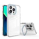 For iPhone 12 Pro Transparent Invisible Bracket Shockproof Phone Case(Blue) - 1