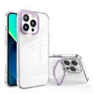 For iPhone 12 Transparent Invisible Bracket Shockproof Phone Case(Purple) - 1