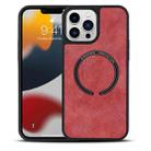 For iPhone 13 Pro Max Lambskin Texture MagSafe Magnetic Phone Case (Red) - 1