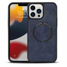 For iPhone 13 Pro Max Lambskin Texture MagSafe Magnetic Phone Case (Dark Blue) - 1